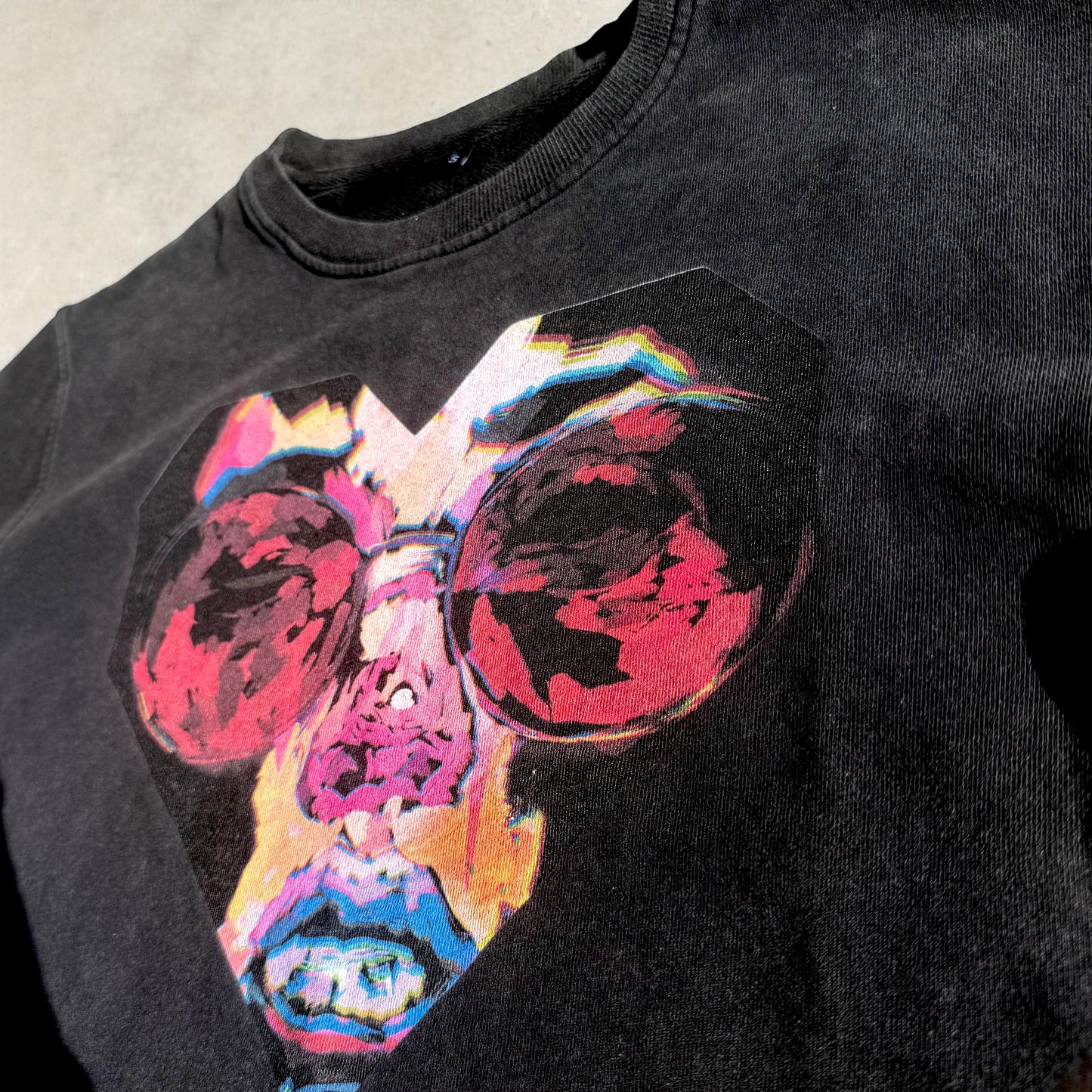 " Stare" Snow Washed Raw Edge Crop Top